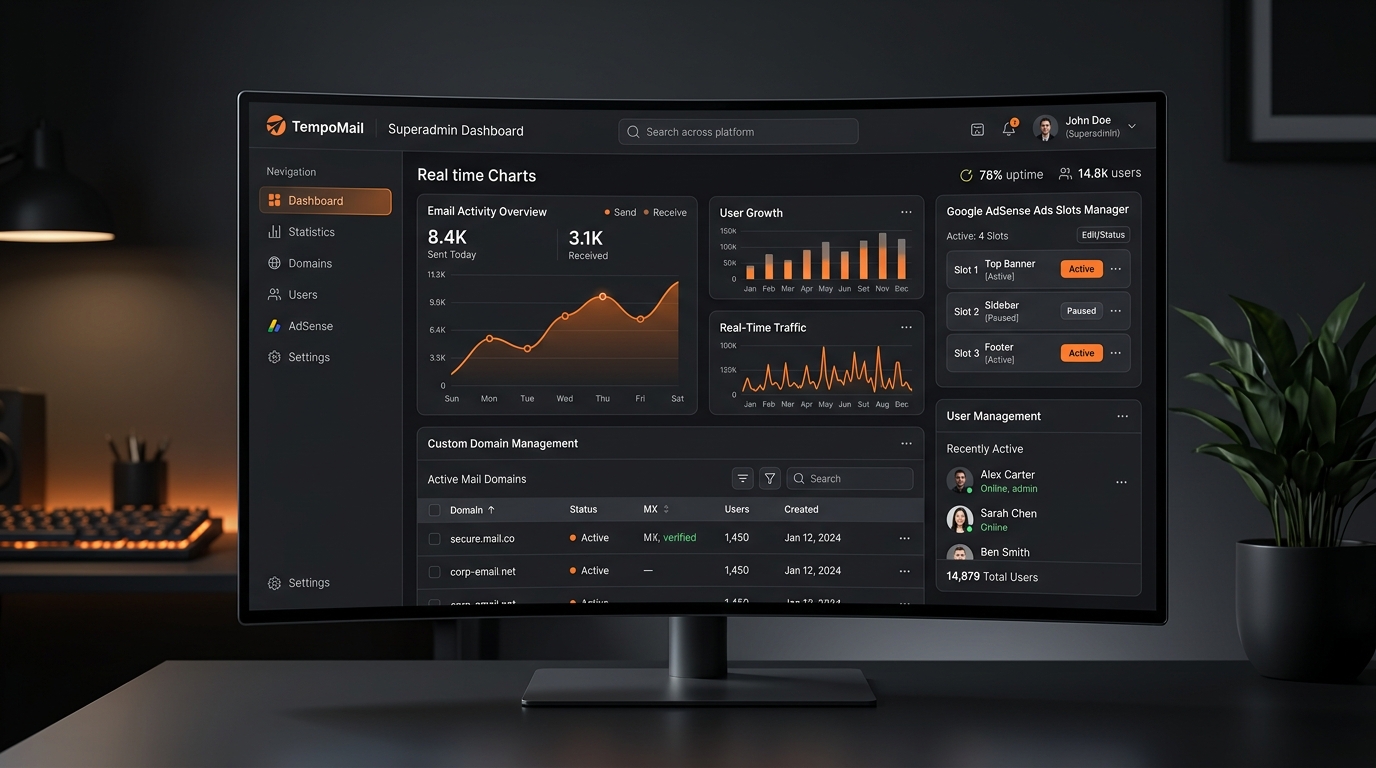 TempoMail Superadmin Dashboard