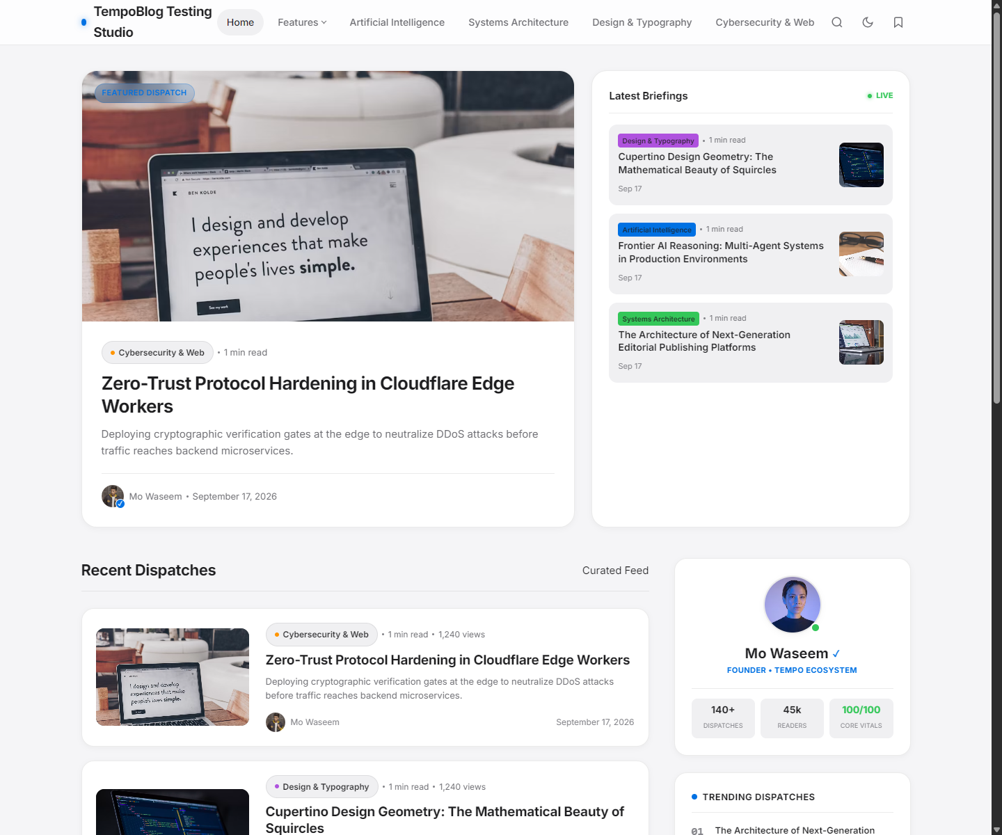 TempoBlog Signature Magazine Demo