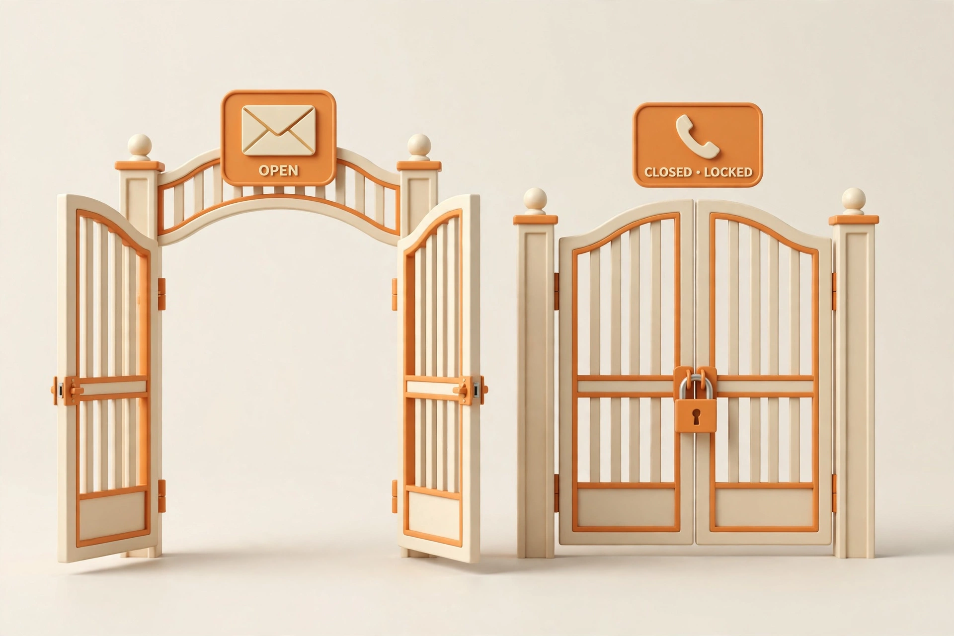 Two gates showing email versus phone verification for AI tools