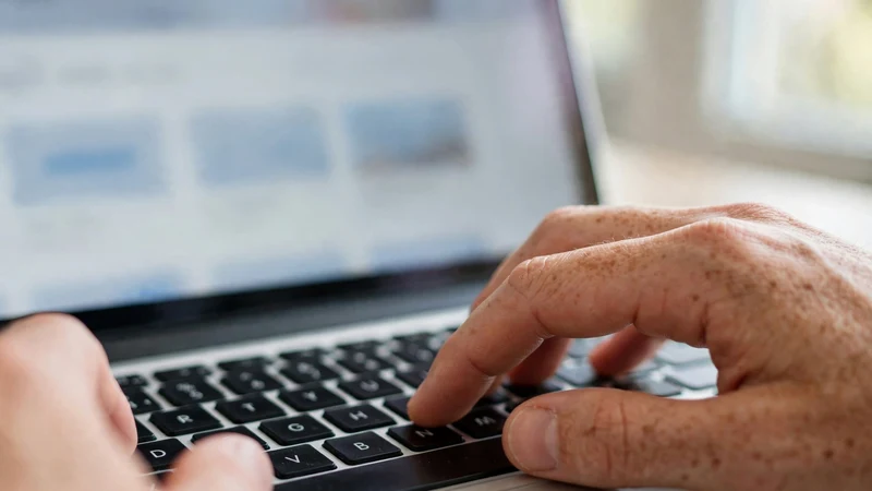 Typing an email address into an account signup form