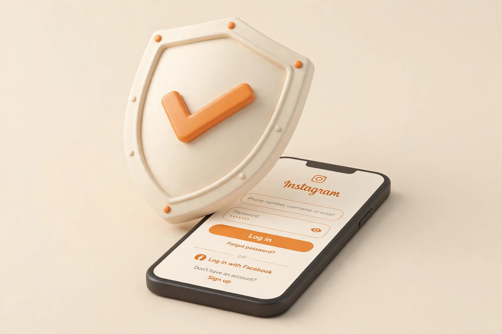 Shield protecting Instagram account created with temp mail