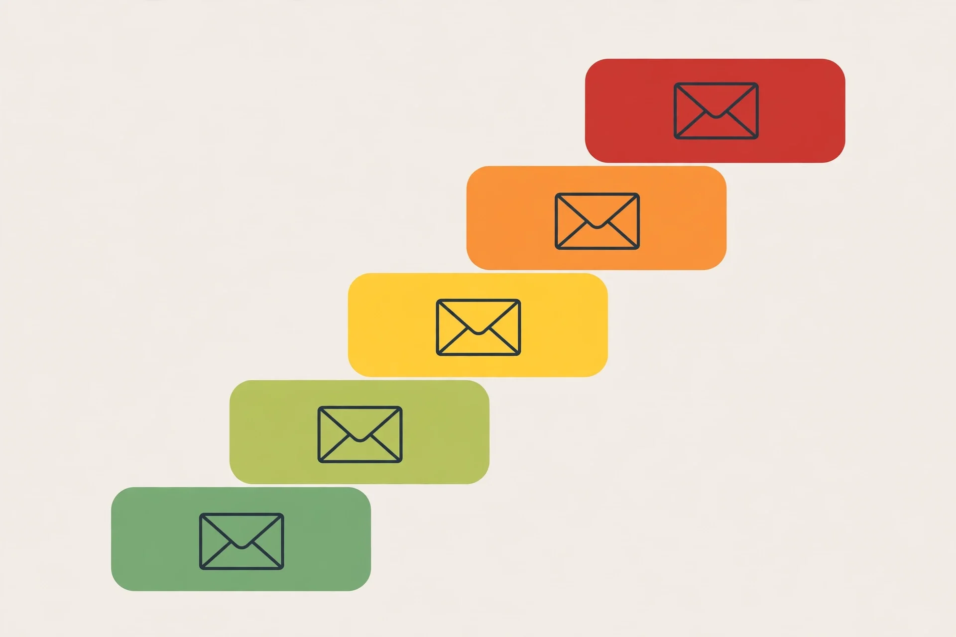 A five-step risk ladder showing the safest to riskiest uses of temp mail on LinkedIn