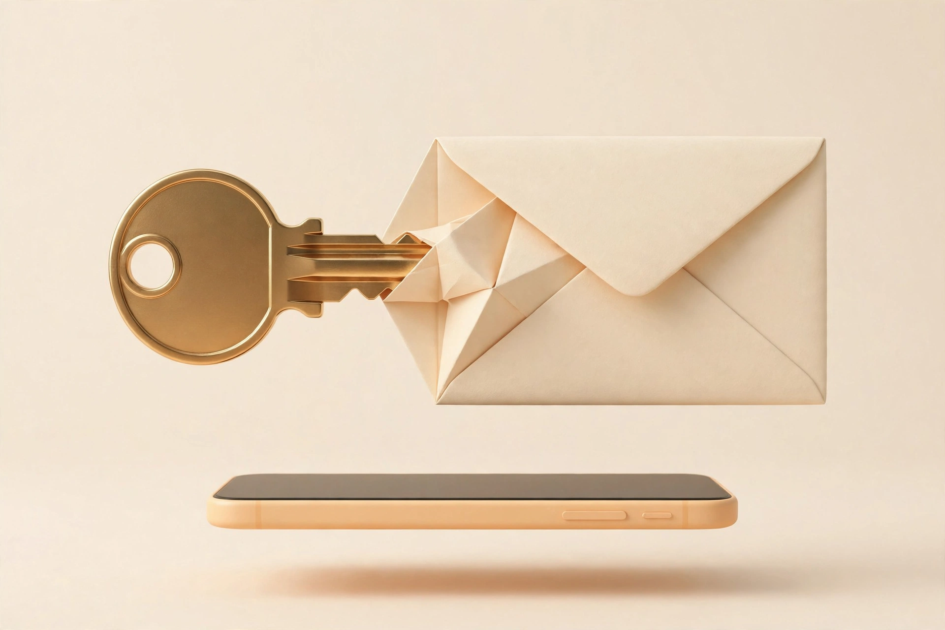Recovery key transforming into envelope for reusable temp mail