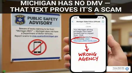 Michigan SOS Scam Text: They Called It the "DMV" — Dead Giveaway