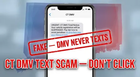 CT DMV Text Scam: Fake Message Alert (Do NOT Click)