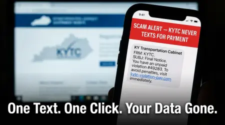 Kentucky Transportation Cabinet Scam Text: Don’t Click This Message