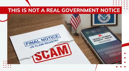 US Claim Registry Scam: Fake Government Notice Stealing Money
