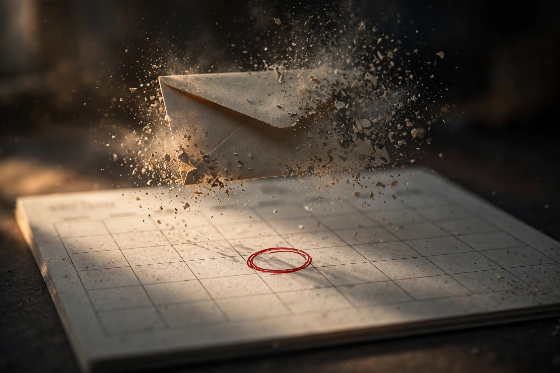 A circled renewal date on a calendar while the reminder email dissolves — temp mail never cancels a subscription.