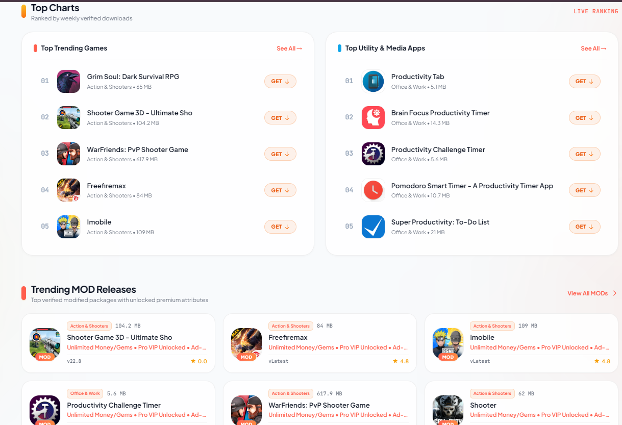 TempoPlay — Automated Android APK & Games Portal Script — Interface Screenshot 3