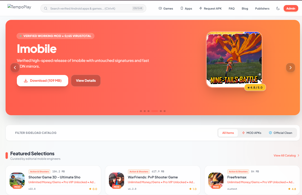 TempoPlay — Automated Android APK & Games Portal Script — Interface Screenshot 4