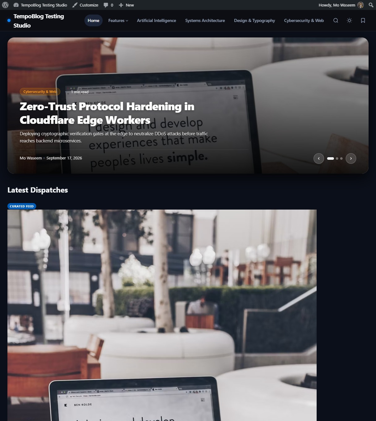 TempoBlog – Modern WordPress Editorial Theme — Interface Screenshot 4