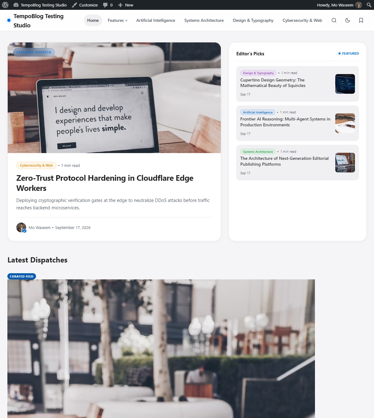 TempoBlog – Modern WordPress Editorial Theme — Interface Screenshot 5