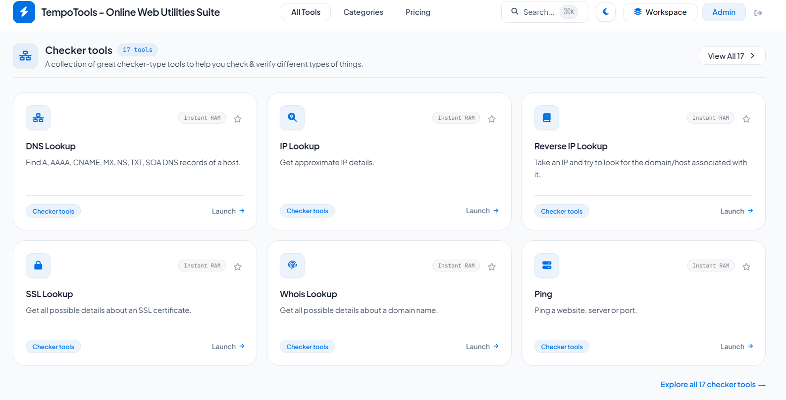 TempoTools – All-in-One Web Tools PHP Script — Interface Screenshot 4