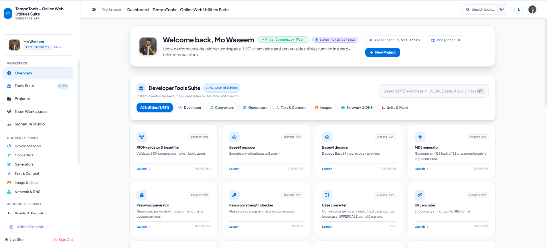 TempoTools – All-in-One Web Tools PHP Script — Interface Screenshot 10
