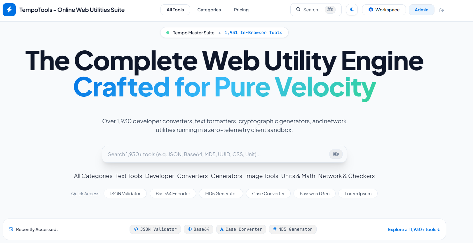 TempoTools – All-in-One Web Tools PHP Script — Interface Screenshot 9