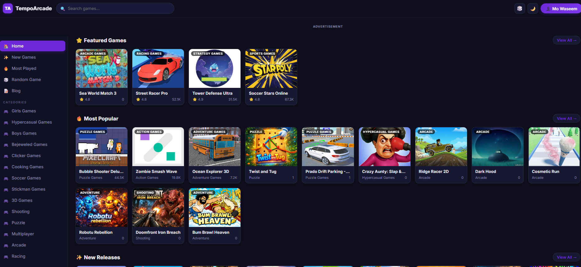 TempoArcade – 30,000+ Games PHP Script | Automated Online Game Portal — Interface Screenshot 7