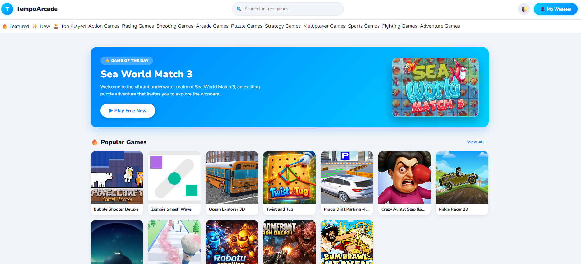 TempoArcade – 30,000+ Games PHP Script | Automated Online Game Portal — Interface Screenshot 6