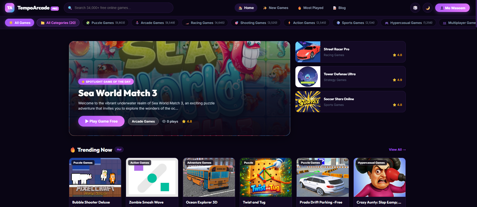 TempoArcade – 30,000+ Games PHP Script | Automated Online Game Portal — Interface Screenshot 8